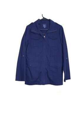 Gap Navy Blue Convertible Sleeve Cotton Utility Field Jacket Women's Size Small